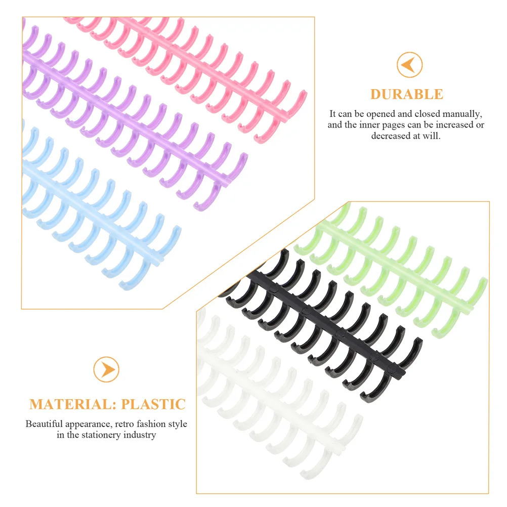 

10pcs Loose-Leaf Binder Rings Plastic Notebook Binding Coils For Diy Scrapbook Notepad Organizer Office School Supplies Binder