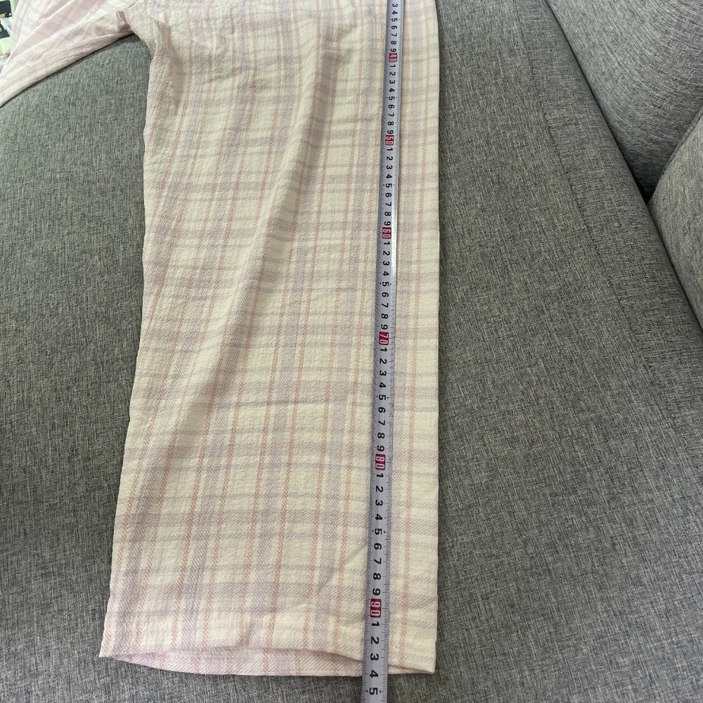 

Модные повседневные брюки в полоску и клетку для женщин, с высокой талией, широкими штанинами, для сна, домашние, пижамные, свободные, для студенток