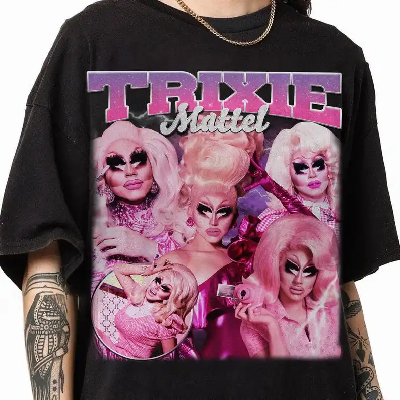 Рубашка Трикси Маттель в стиле ретро, футболка Trixie Mattel, рубашка Кати Замолодчикова, рубашка Трикси и Катя, Drag Queen