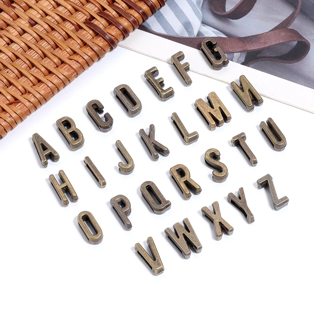 20/26pcs Antique Bronze Alphabet Charms A-Z Letter Charm Bead for Jewelry Pendant DIY Necklace Bracelet Making Accessories