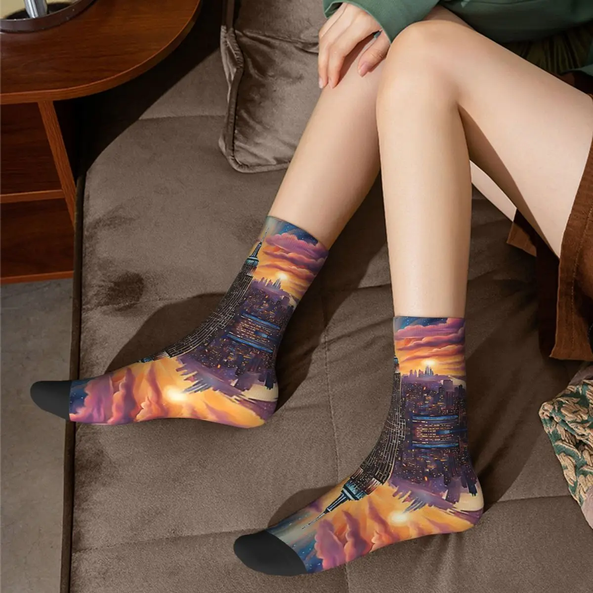 جوارب City Beyond Harajuku جوارب عالية الجودة لجميع المواسم جوارب طويلة إكسسوارات هدية عيد ميلاد الرجل والمرأة