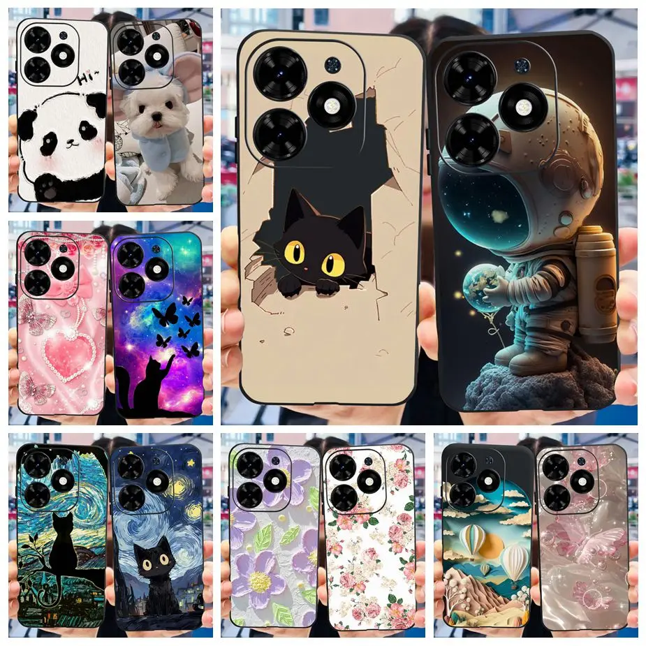 For Tecno Spark Go 2024 Case BG6 Luxury Astronaut Cartoon Painted Cover 6.6\'\' Soft Silicone Cases For Tecno Spark Go 2024 Fundas
