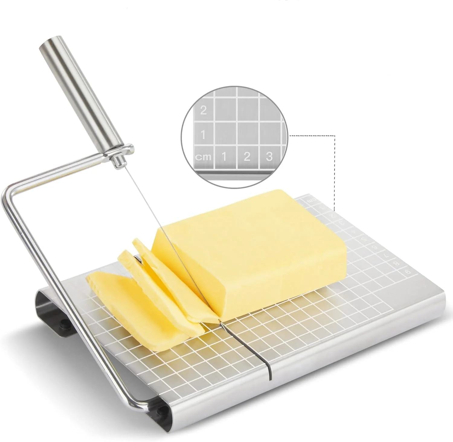 New Stainless Steel Cheese Slicer Household Cheese Butter Slitter With Graduated Cutter Kitchen Tools