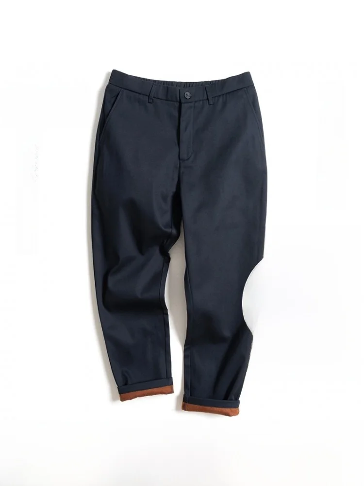 

Утепленные брюки на флисовой подкладке с эластичной резинкой на талии для мужчин среднего и пожилого возраста, зимние теплые брюки прямого кроя, модные C...