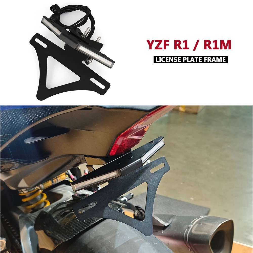 

For Yamaha YZF-R1 YZFR1 YZF R1M R1 2015-2025 Motorcycle Tail Tidy Fender Eliminator Kit License Plate Holder Bracket with Light