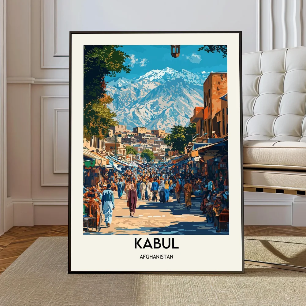 Rakvere Wall Art Travel Poster Estonia City Prints Vintage Kabul Canvas Painting Afghanistan Kabul Poster Home Bedroom Wall Art