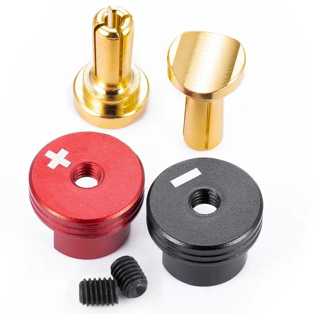 

1Pair RC Drone Banana Plug Brass with Metal Heat Sink Car Battery Connector Cover for RC Model Cars 4.0mm/5.0mm