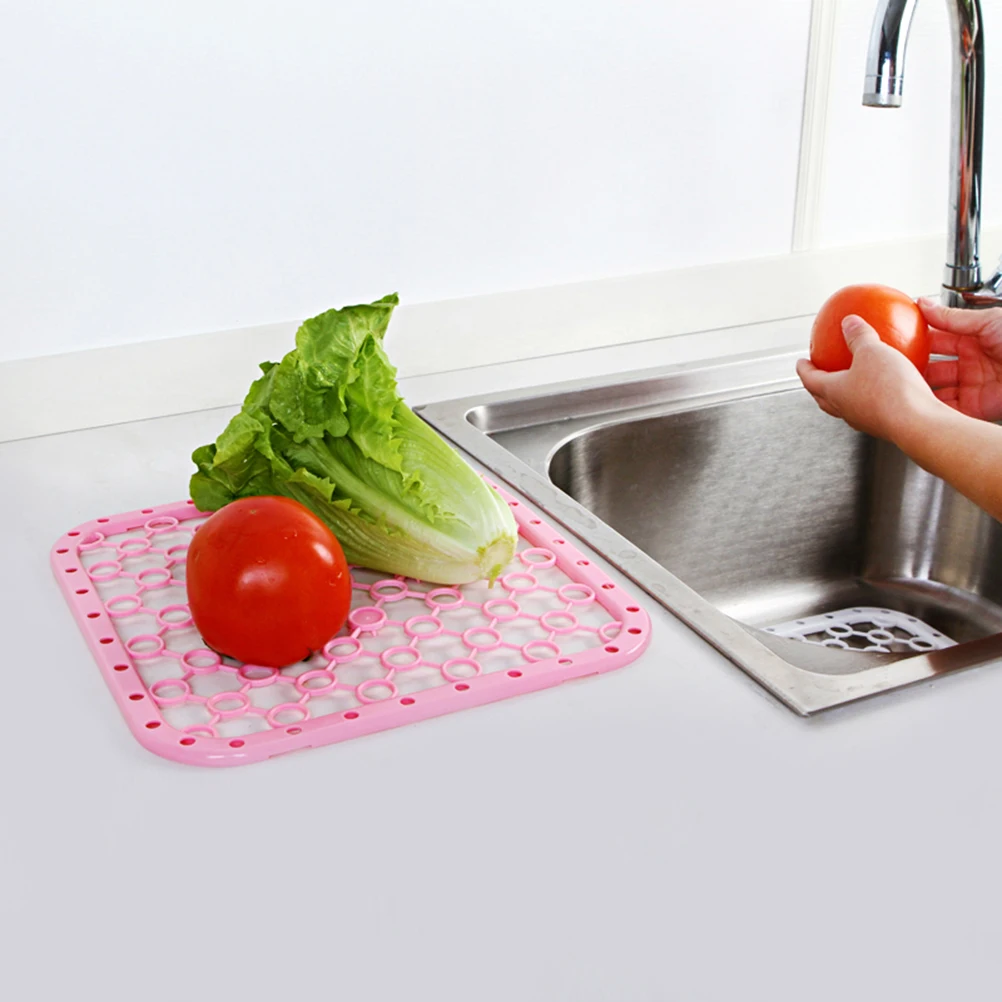 

2 Pcs Sink Mat Kitchen Debris Filter Mats Quick Dry Drain Dish Drainer Placemat