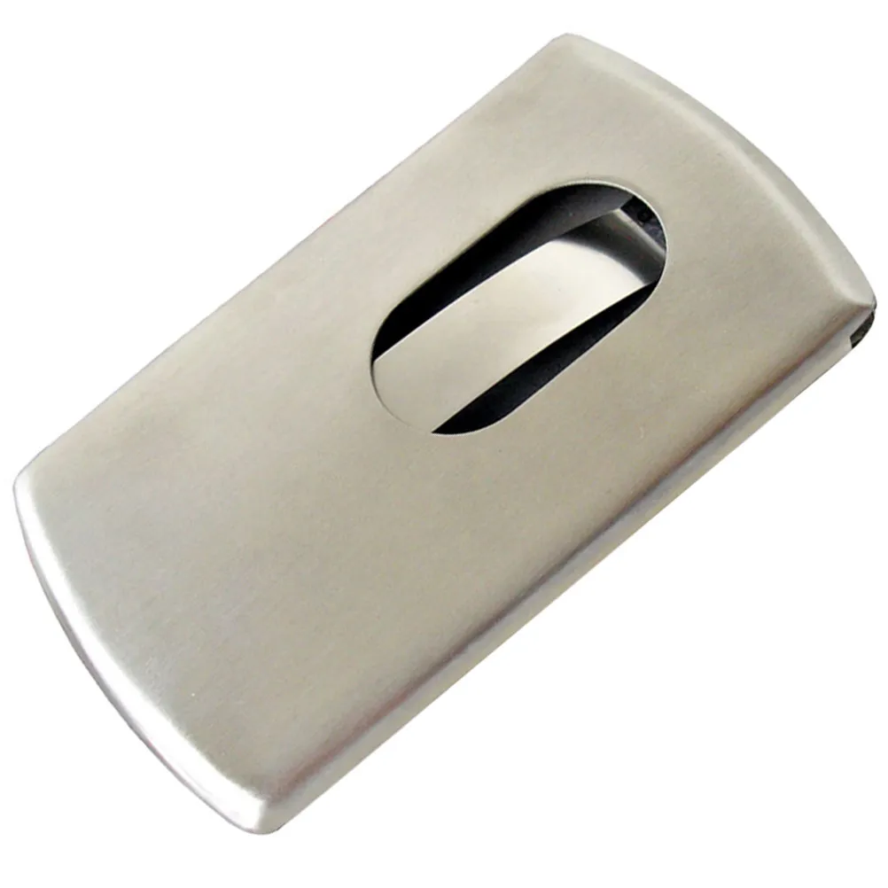 

1Pcs Sleek Metal Business Card Holder Portable Slim Name Case PU for Credit Cards Id Gift Cards Professional Travel Use