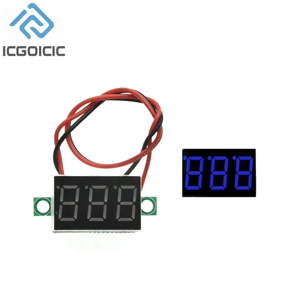 Mini 0.36 Inch DC 0-30V Voltmeter 2 Wires 3 Wires 4 Digits LED Motorcycle Digital Voltmeter Tester Digital Display Meter