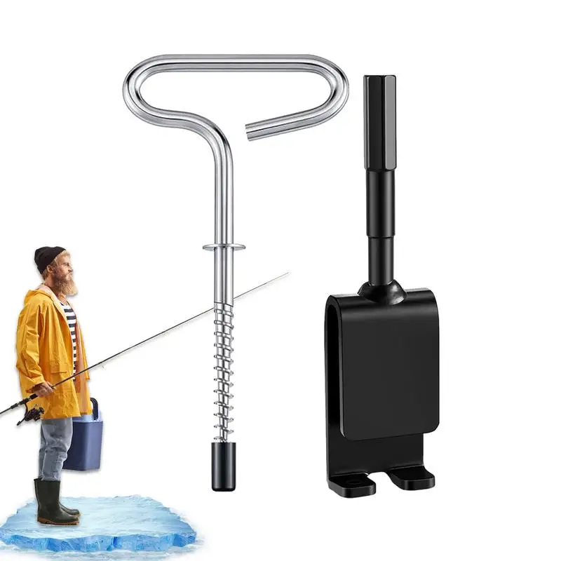 Ice Anchor Tool Adapter Shaft Ice Stake Ground Ice Auger Ice Fishing Accessories For Threaded Tent Peg Easy Setting Up Ice