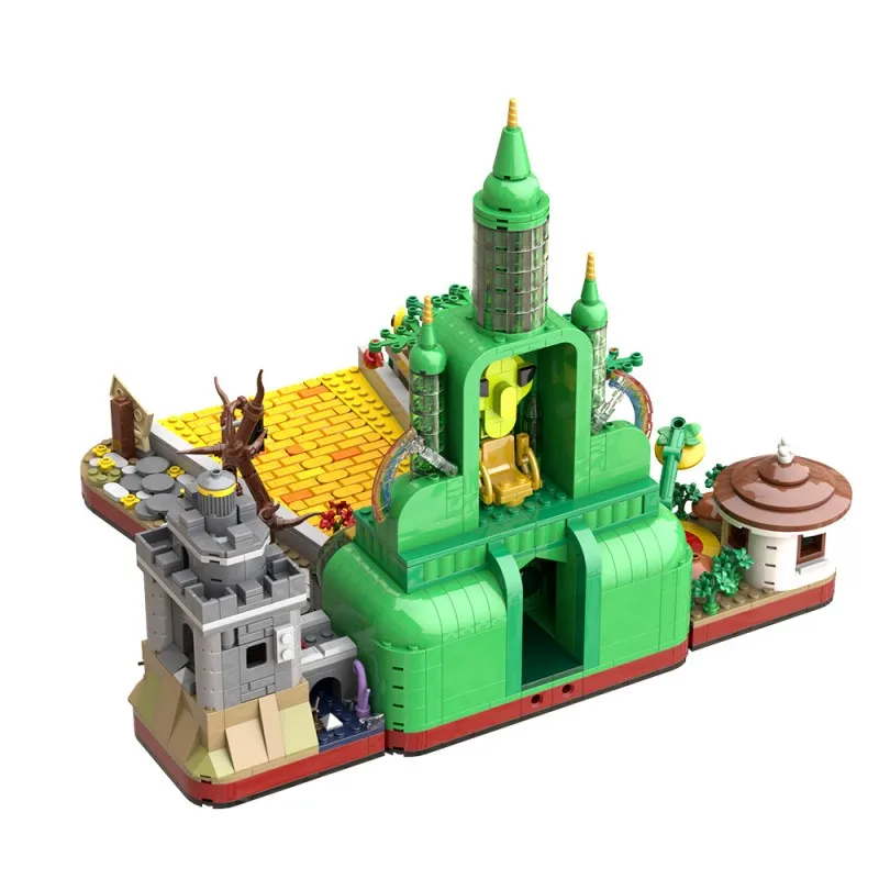 MOC المعالج الرائع مدينة الزمرد اللبنات عرض الشارع حلم القلعة نموذج معماري لتقوم بها بنفسك لغز لعب طفل هدية عيد الميلاد #6