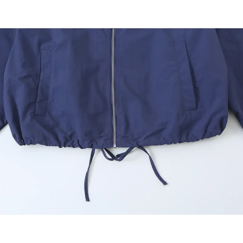 2026 Neue Revers-Reißverschluss-Cropped-Jacke & Elastische Weitbein-Hose Damen Zweiteiler Tech-Stoff Lässiger Passender Trainingsanzug – Detail 14
