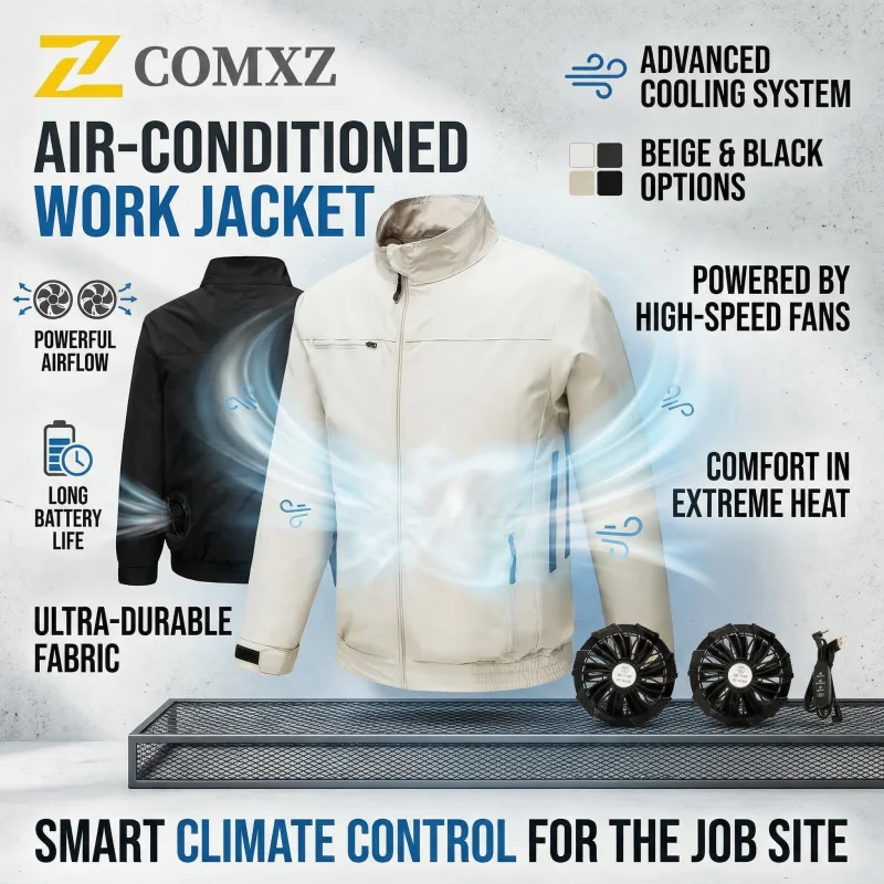 

New 4 Cool Jacket Men Refrigeration Fan Coat Smart Charging Air Conditioning Clothes Camping Body Cooling Fishing Work Jackets