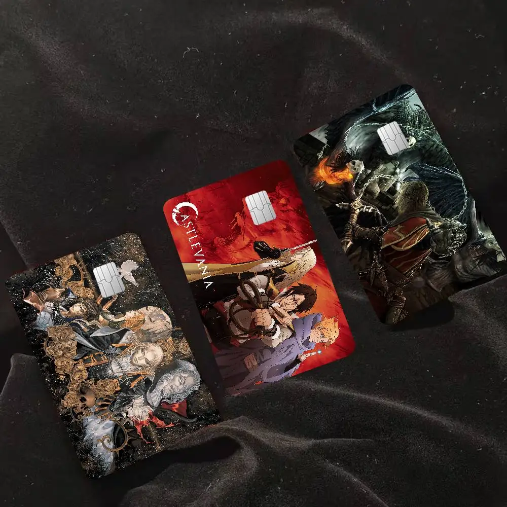 Castlevania Cartoon Credit Card Skin Stickers for VISA Bank Card Transportation Card Waterproof Sticker Anti-scratch Women Gift