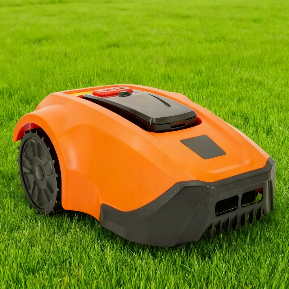 جزازة العشب الروبوتية الذكية شحن سريع جزازة العشب الكهربائية مع شاشة عرض LCD مناسبة لحديقة 500 متر مربع