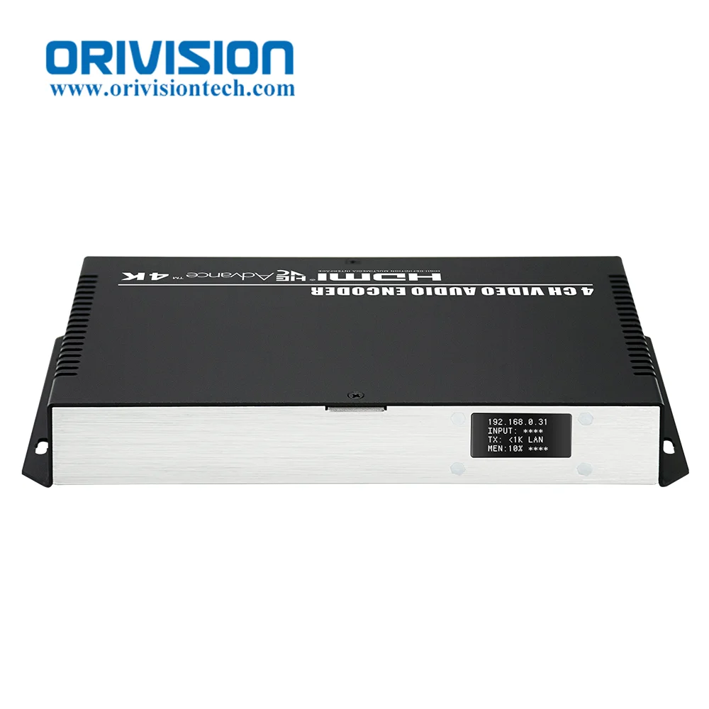 4 قنوات HDMI إلى IP جهاز تشفير الفيديو 4K30 HD H265 HEVC H264 جهاز تشفير البث المباشر مع SRT/RTMP/RTMPS/HTTP