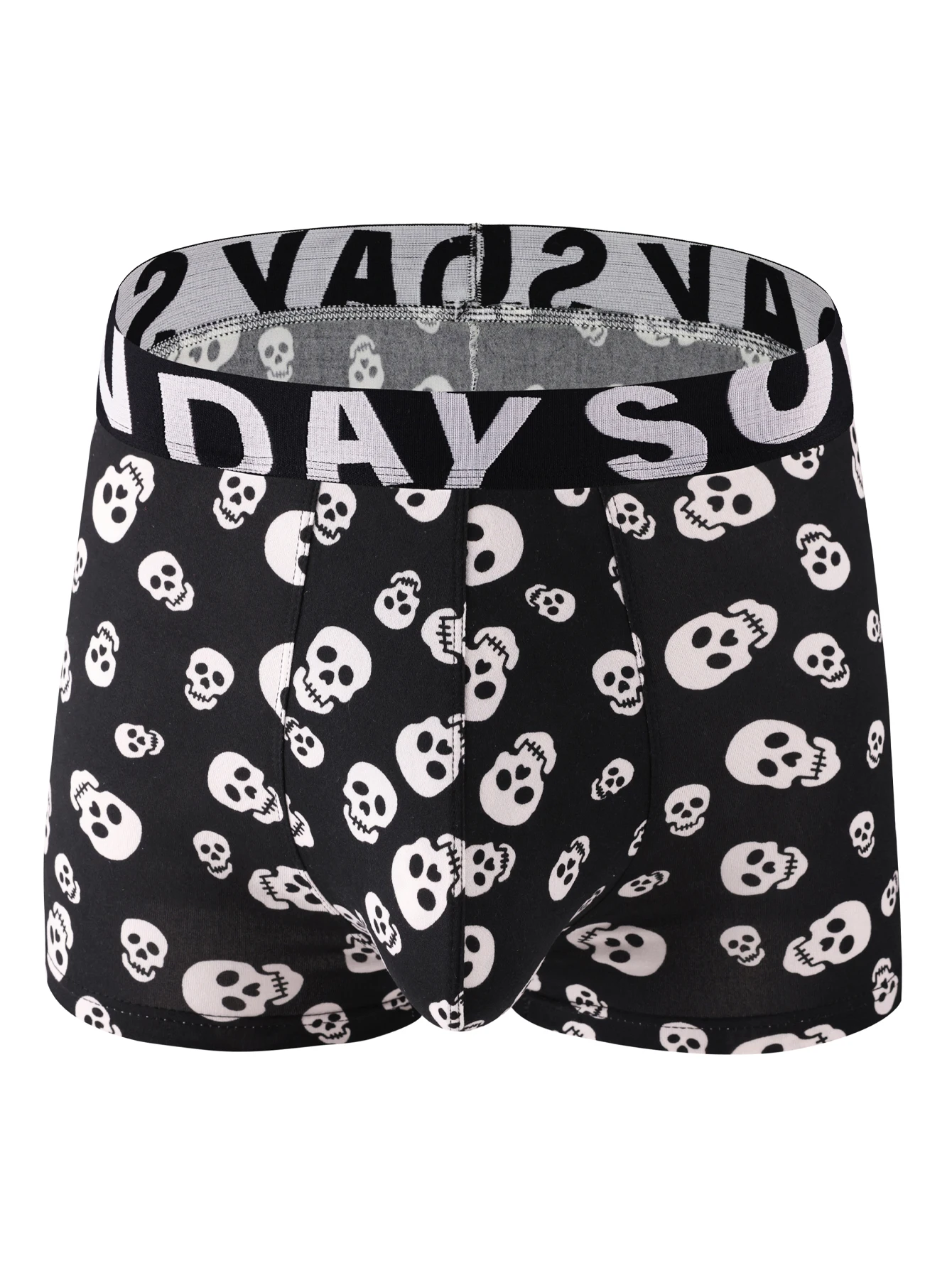 Men\'s Underwear Fashion Cotton Skull Head Printed Breathable Men\'s Flat Corner Pants