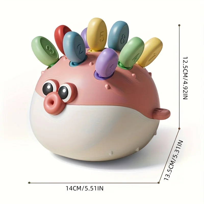 Pufferfish Building Toys, Interactive Colorful Learning Blocks for Toddlers, Enhances Motor Skills, Kids Fine Motor Training Toy