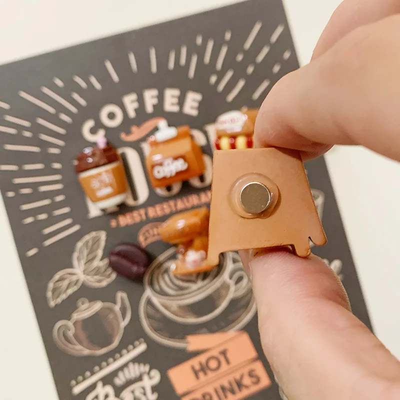 Cute home decoration simulation toy coffee bean coffee maker decor refrigerator magnetic paste fridge magnet housewarming gifts