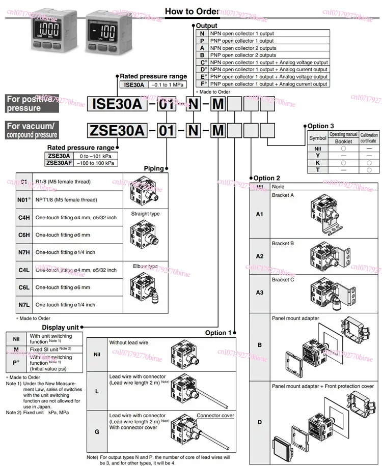 مفتاح الضغط الرقمي من سلسلة ZSE/ISE30A مع شاشة عرض، مستشعر عالي الدقة ISE30A-01-N-L/ZSE30AF-01-A لضاغط الهواء #5