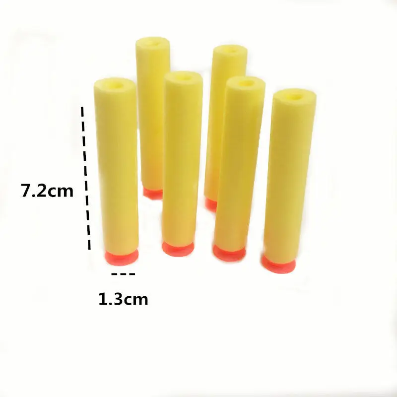 50Pcs 7.2CM EVA Soft Bullet โฟมปืนกระสุนเติมเงินปาเป้าปืนของเล่นกระสุนสำหรับ Nerf Blasters เด็กของขวัญรอบหัว