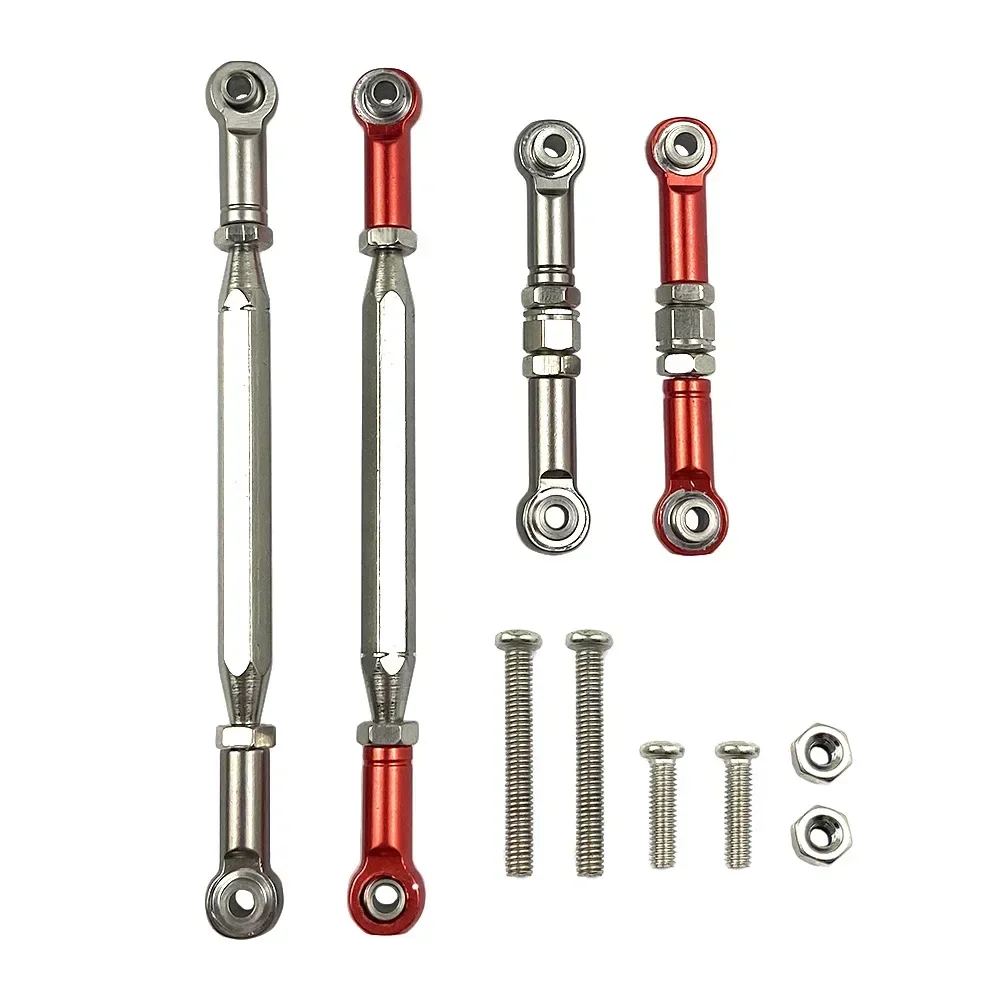 Metal Adjustable Steering Linkage Servo Link Pull Rod Turnbuckle for MN D90 D99 MN-90 FJ-45 1/12 RC Car Crawler