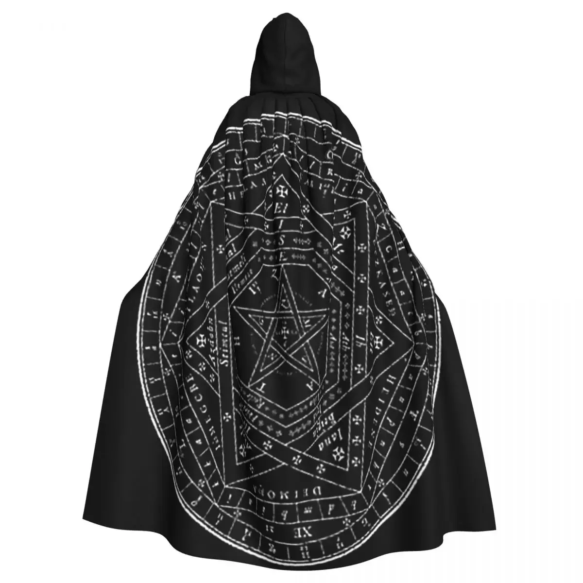 Sigillum Dei Aemeth Occult Pagan Sigil Long Hooded  Witch Medieval Costume Cosplay Cape HalloweenCoat Adult Unisex