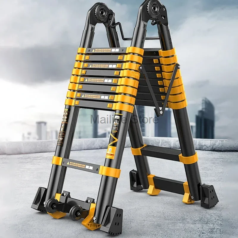 Modern Aluminum Alloy Telescopic Ladders for Home Furniture Portable Ladder Multifunction Folding Household Straight Ladders