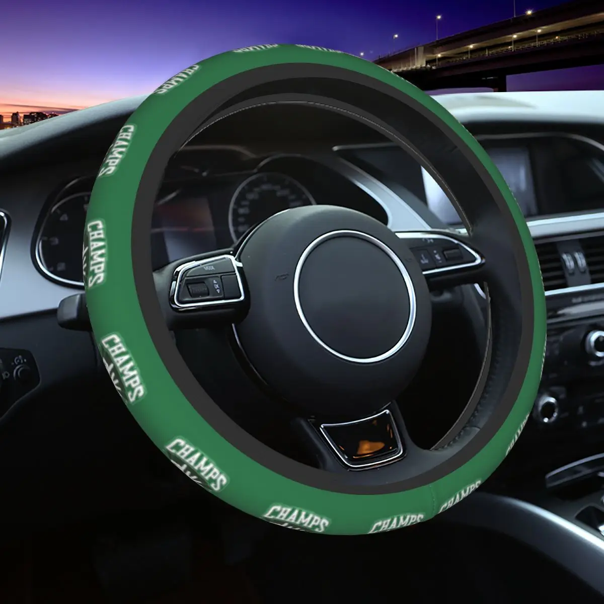 Israel MHFC Maccabi - Haifa Steering Wheel Cover, Universal 15 inch, Breathable, Anti-Slip,Warm in Winter and Cool in Summer