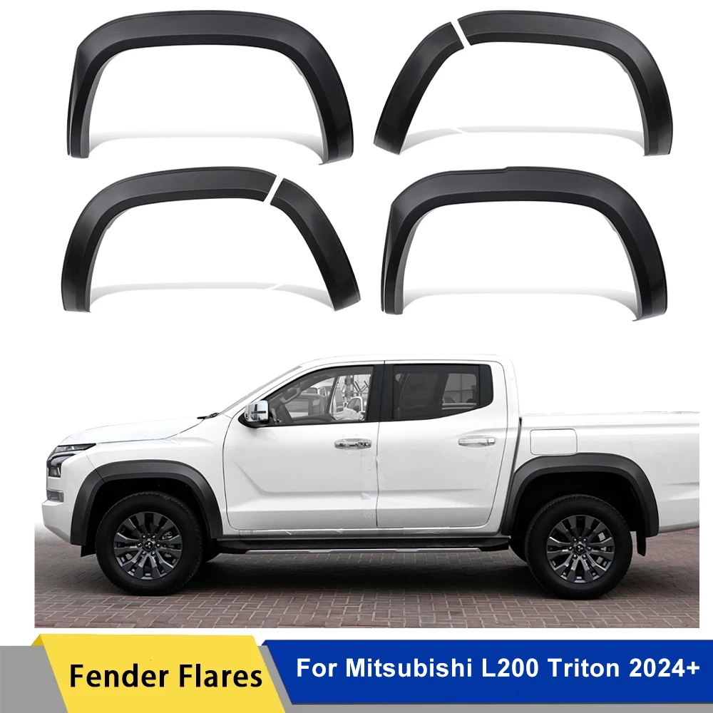 

OEM STYLE Fender Flares Wheel Arches For Mitsubishi L200 Triton MV 2024 2025 Smooth Matte Black Guard Double Cab Car Accessories