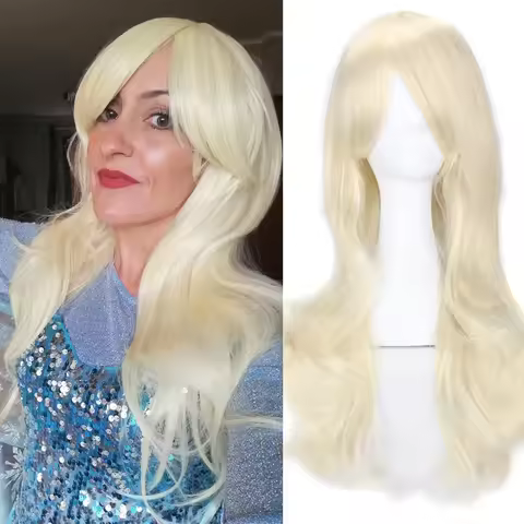 Anime Cosplay Long Wavy Pink Blue Red Blonde Black Green White Brown Cosplay Wig Synthetic Wig Hairpiece Pink Black Party Hair