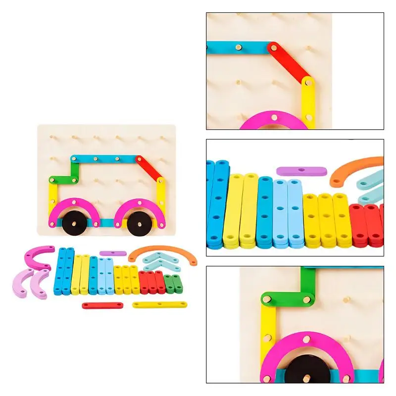 Peg Number Boards Stackable Peg Board Toy Wooden Letter And Number Construction Activity Set For Educational Preschool Toys