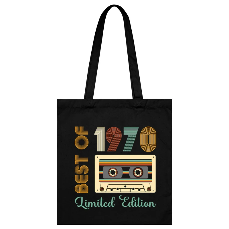 1974 Limited Edition Canvas Bag Women Birthday Years Vintage Radio Pattern Handbag Reusable Shoulder Tote Bag 1970-1979 Hand Bag