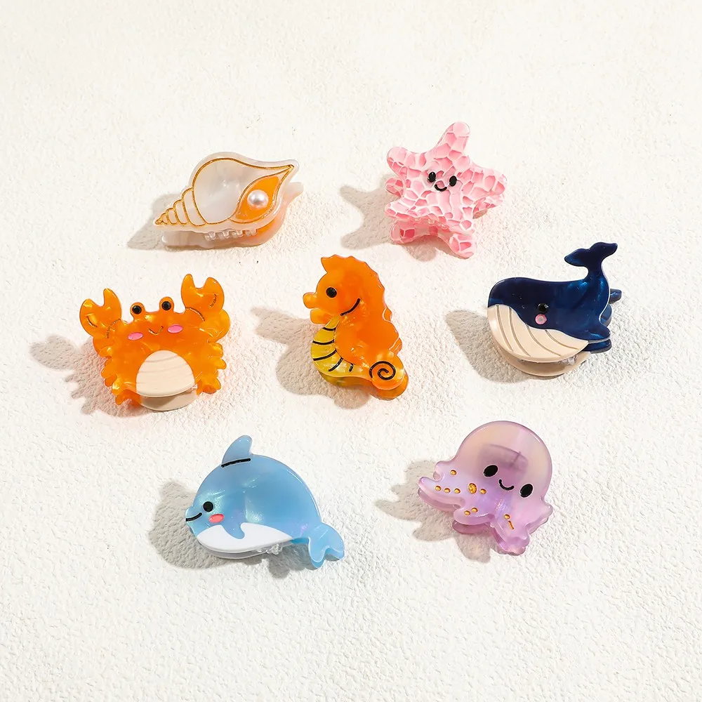 

7PCS Cute marine creature small hair claws, multi-functional hair accessories hair claws