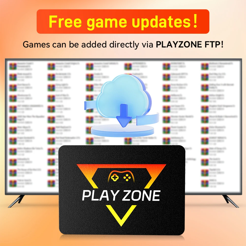 PlayZone 1T Retro Game SSD لـ PS5/PS4/PS3/PS2/Xbox/Switch/WII محرك الأقراص الصلبة المحمول المدمج في 16000+ ألعاب لـ Win PC/الكمبيوتر المحمول