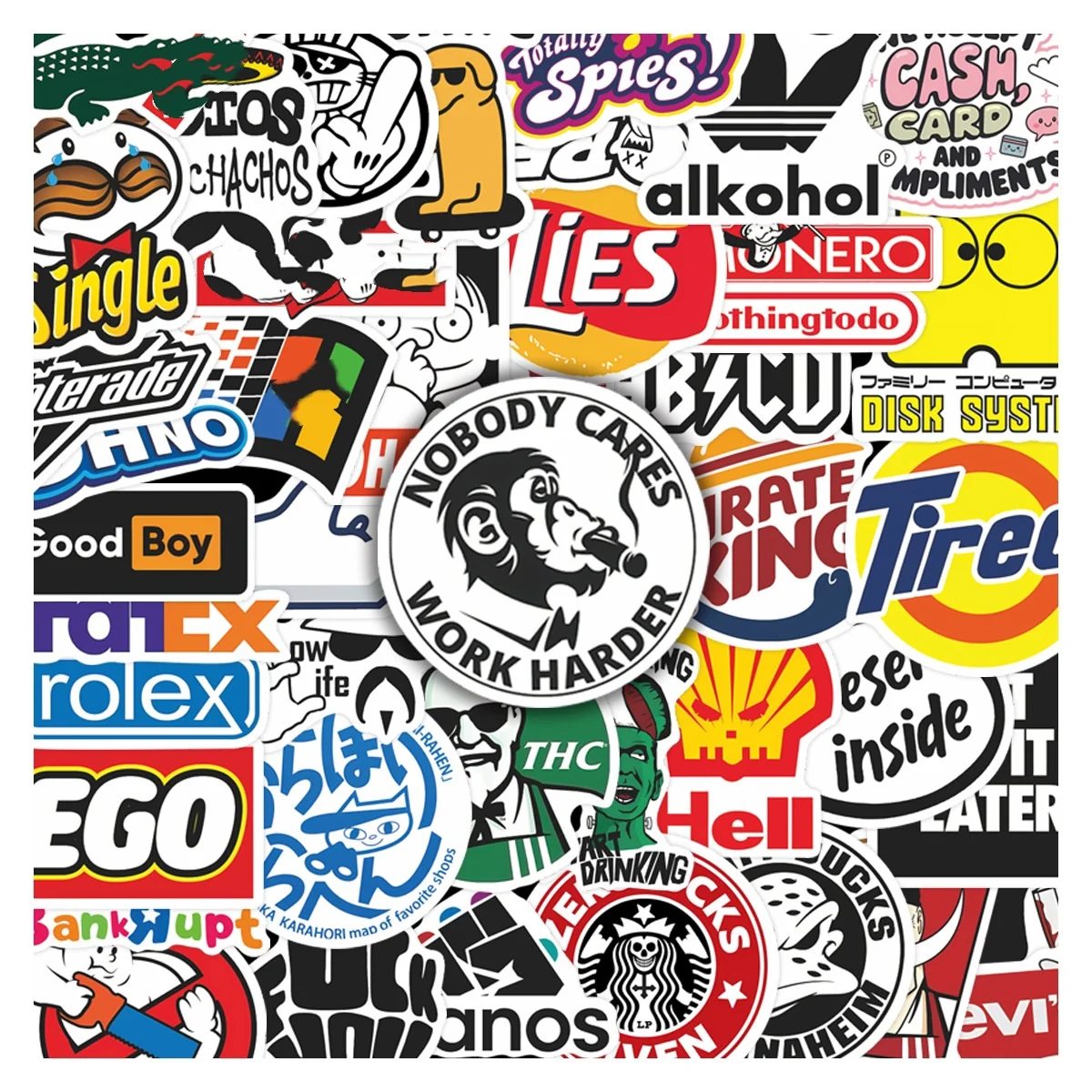 50Pcs Cute Funny Meme Stickers Cool Decals For Phone Laptop Scrapbook Skateboard Guitar DIY Graffiti Aesthetic Stickers
