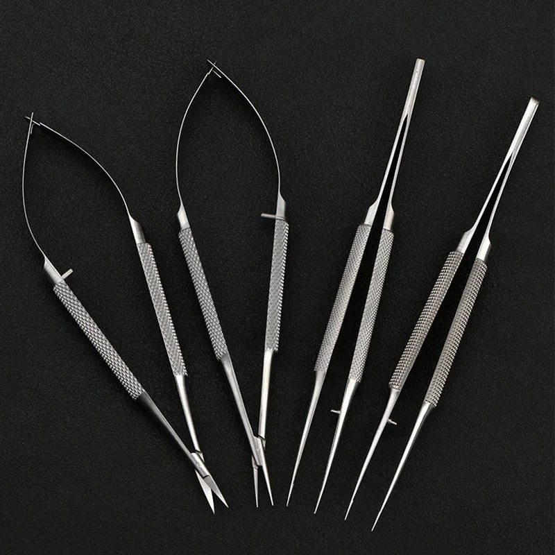 Ophthalmolog Surgical Instruments Stainless Steel Surgical Micro Scissors Microscopic  Holding Forceps Medical