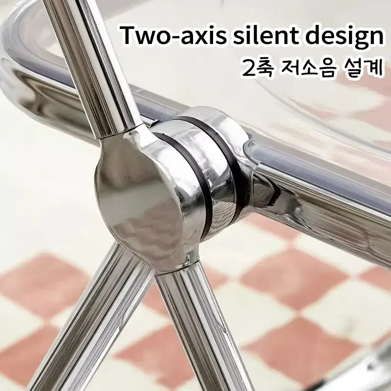 Thickened Nordic Folding Dining Chair Home Simple Modern Clothing Store Stool Back Acrylic INS Transparent Photo Chair