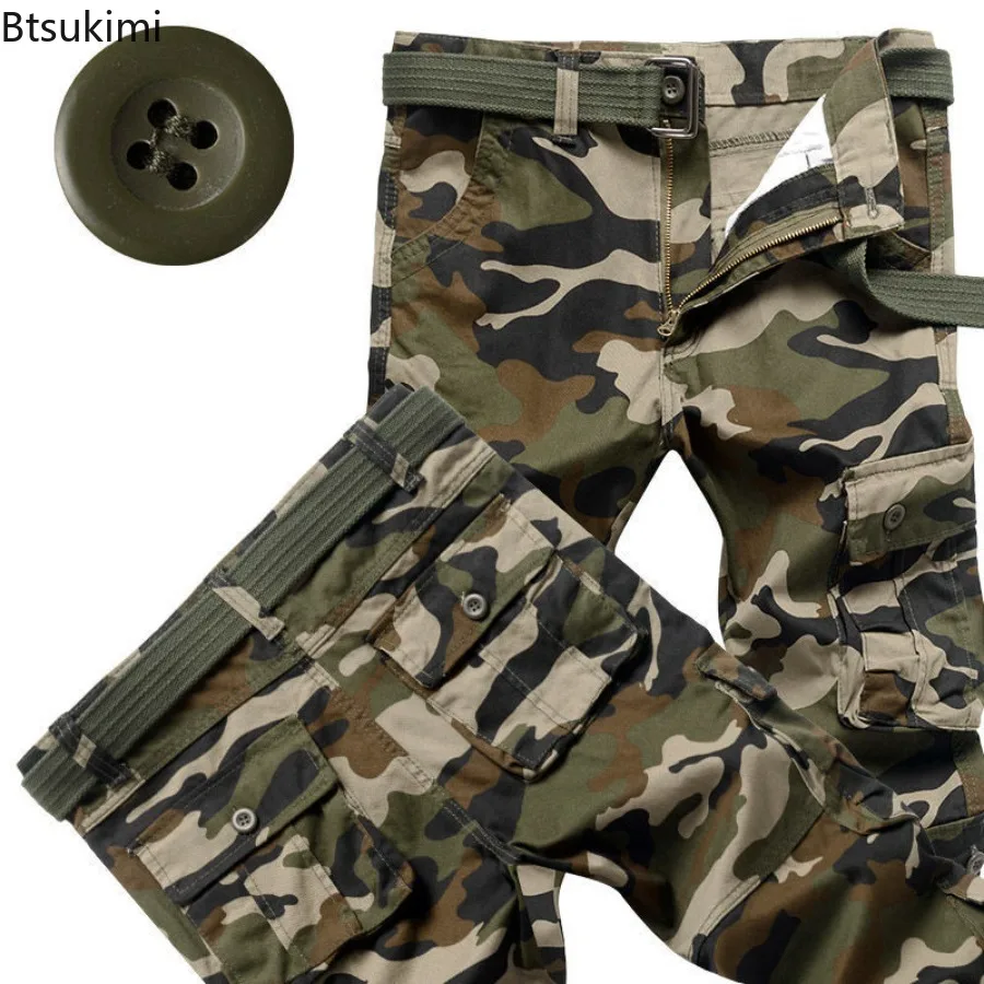

Camo Cargo Pants Spring Autumn Men's Outdoor Tactical Pants Multi-pockets Pure Cotton Baggy Pants Men Clothing Casual Trousers