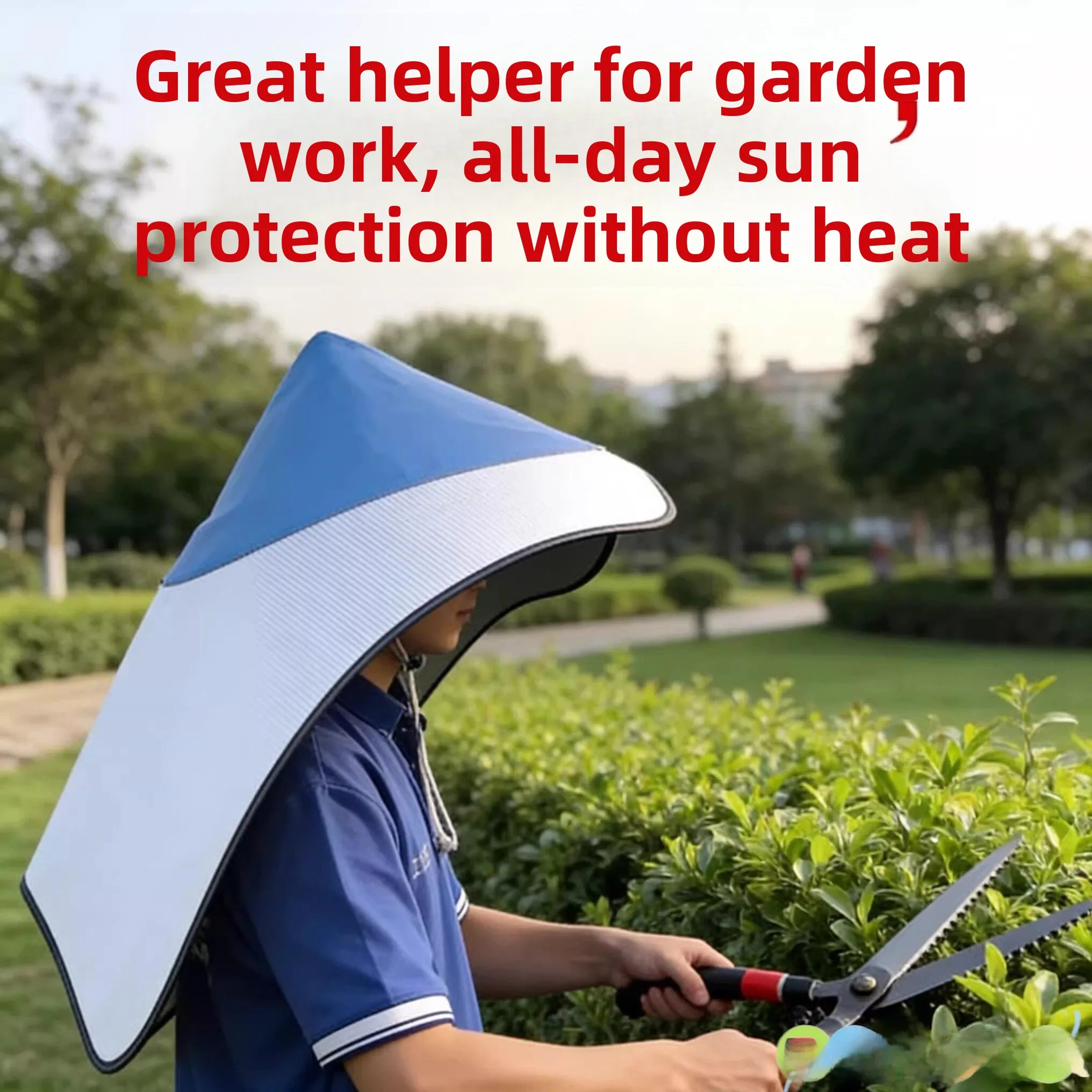 Sombrero Protector Solar, Resistente al Viento, Aislante del Calor, para la Recolección de Té, Recolección de Flores de Jazmín, Trabajo Agrícola, con Soporte para Sombrilla, Trasplante de Arroz