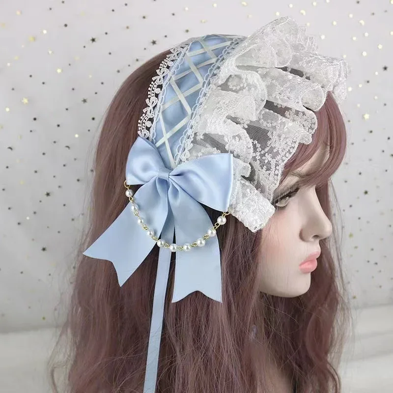 Original Lolita Lolita Ruffled Headband with Hairpins Daily Versatile BNT Headdress Angel Street Anime Maid Cosplay Headdress 6
