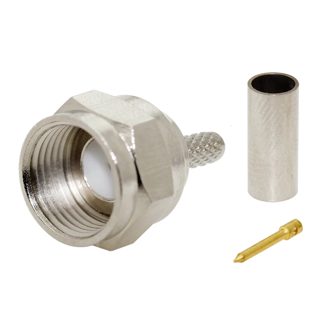1pc  F Male Plug Female Jack RF Coax Connector Crimp for RG316 RG174 RG58 RG142 Cable Nickelplated NEW