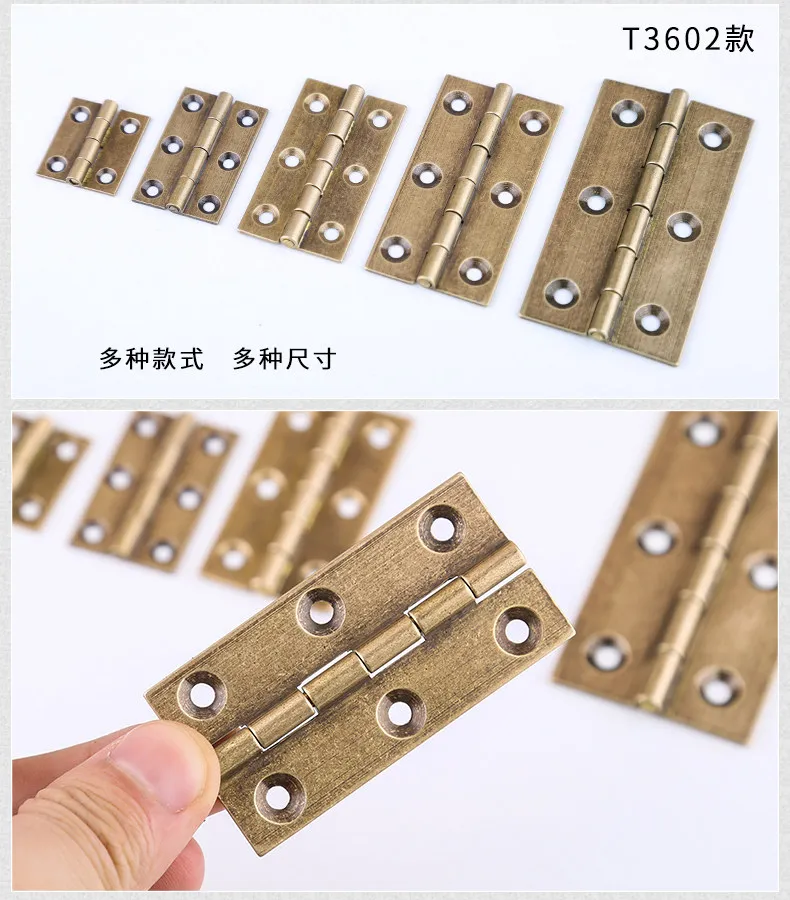 Picture 5: 2Pcs Solid Brass Copper Mini Hinge Furniture Hardware Fitting for Miniature Jewelry Box Solid Brass Miniature Hinges