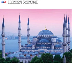5D Blue Mosque Diamond Painting Art Kits Scenery New Arrival Diamond Embroidery Rhinestone Picture Mosaic Wall Decoration Art