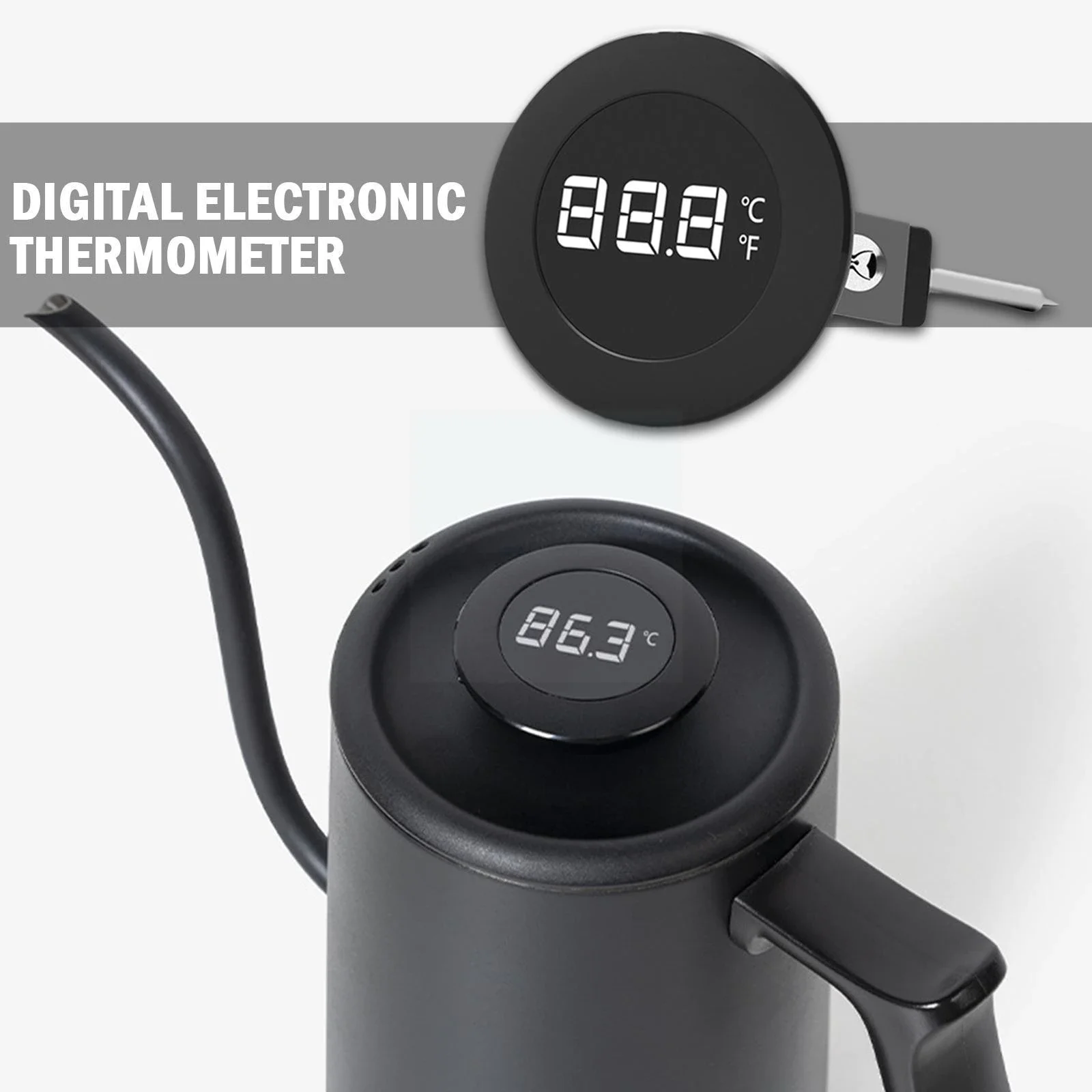 

Timemore Digital Little T ЖК-дисплей Термодетектор Портативный термометр Инструменты для термометра для кофе Art Maker Кофе латте Q1T3