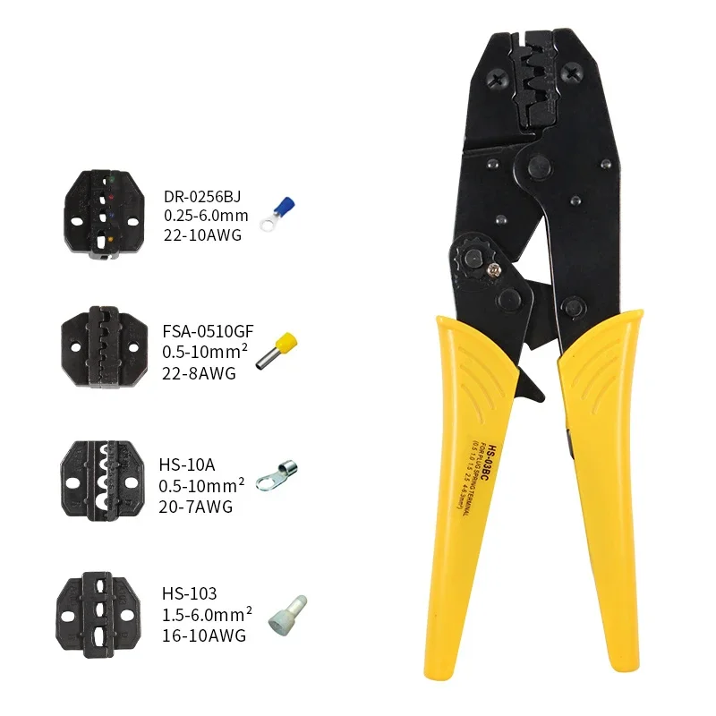 Imagem -05 - Crimp Alicate para Open Bare Tube Não Isolados Crimp Cap Kit de Conector de Cabo Coaxial Ferramentas Clamp Oxford Bolsa Combo Jaws Hs03bc