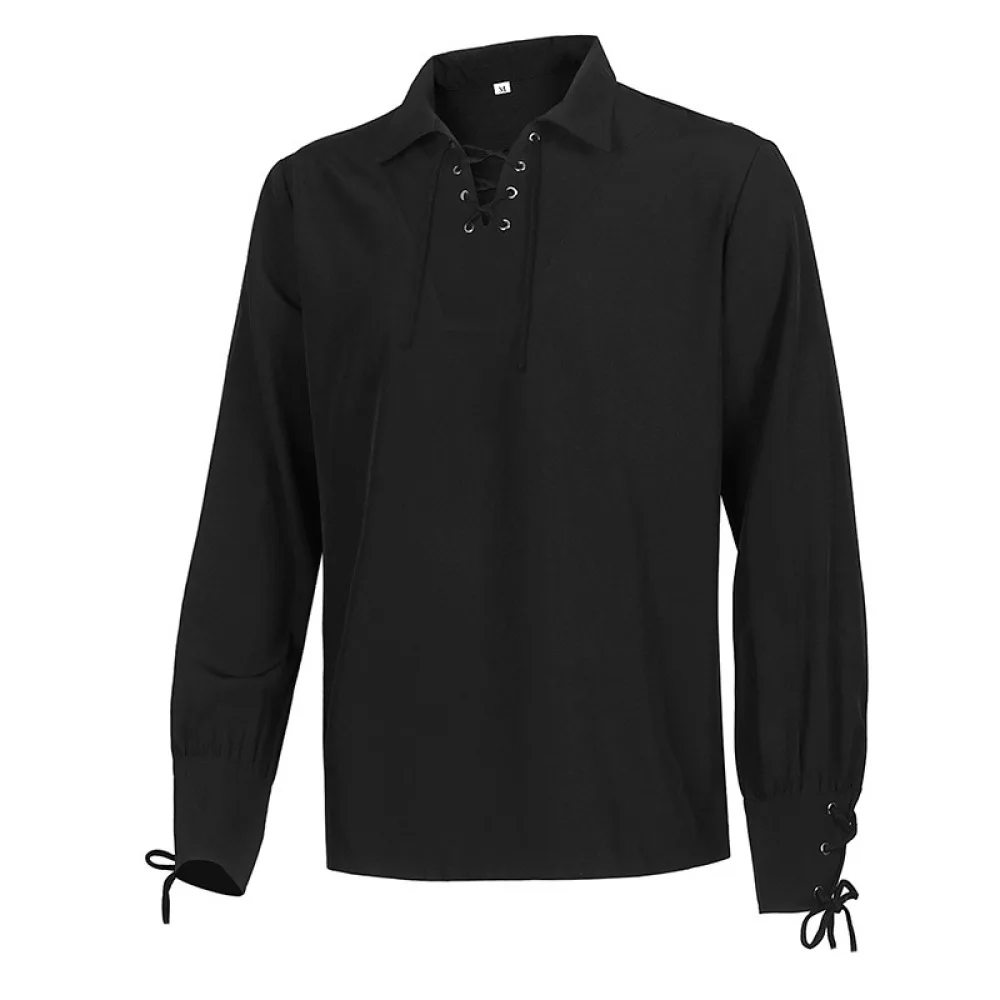 Mens Vintage Medieval Shirt Renaissance Pirate Costume Tops Retro Gothic Knight Performance Blouse For Men Stage Party Clothing