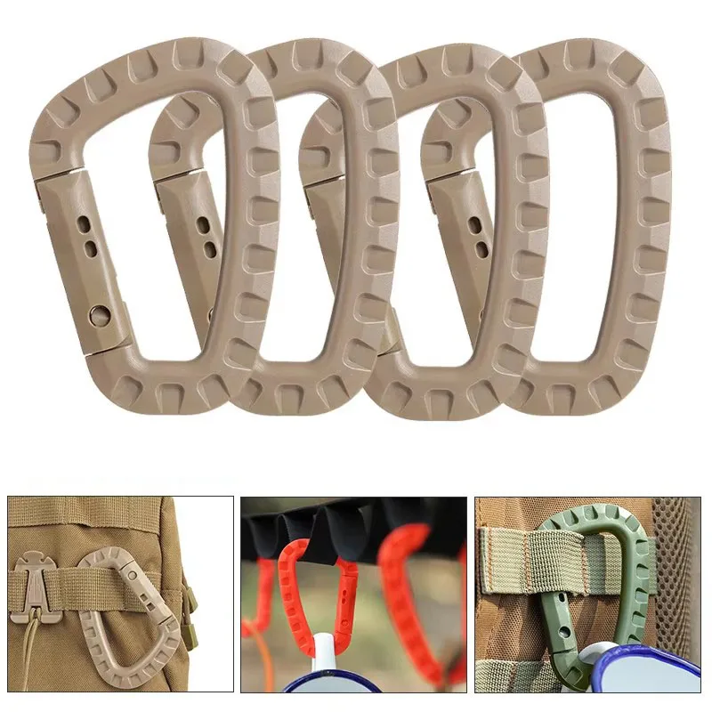 1/3/5pcs Plastic Carabiner Snap Clip Hook D-Ring Buckle Keychain Webbing Outdoor Tactical Backpack Strap DIY Accessories