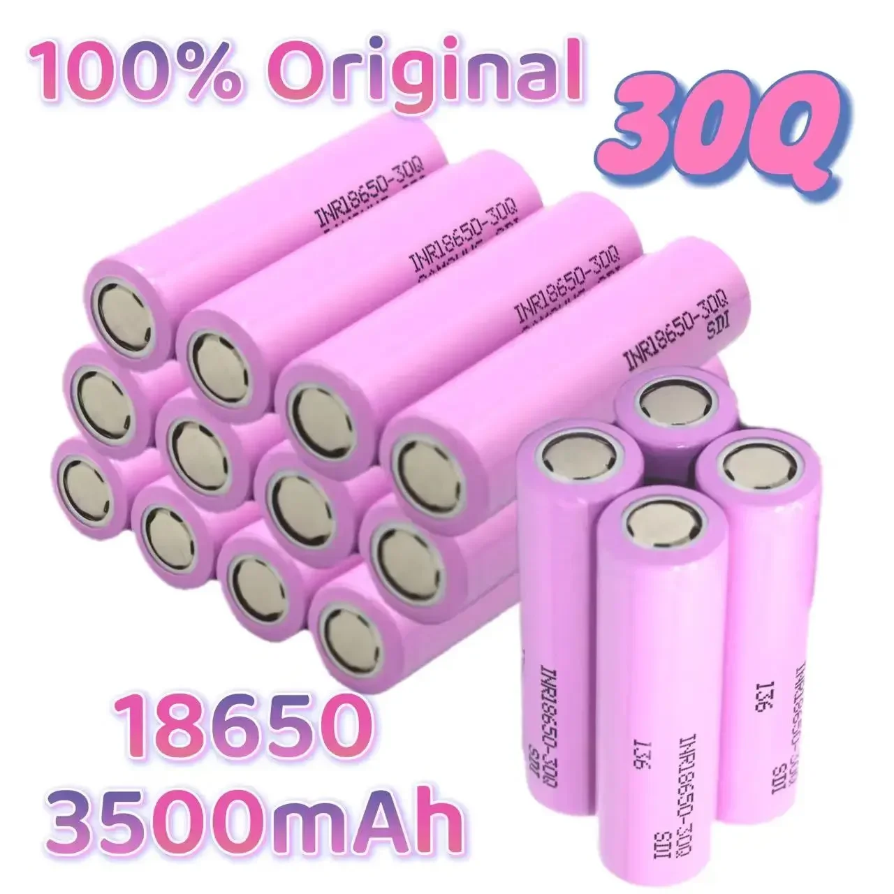 3.7 V 3000mah 18650 Batterie Für Samsung 30Q INR 18650 30Q 20A Lithium-ionen-akku Ersatz Exteral Batterie